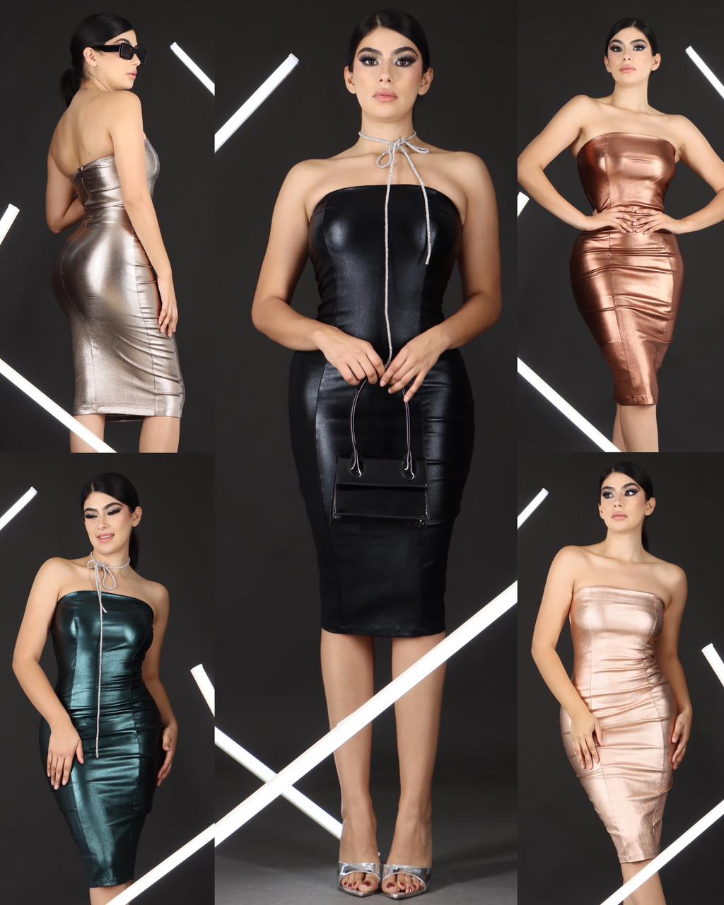 Vestido CS Midi Metalico