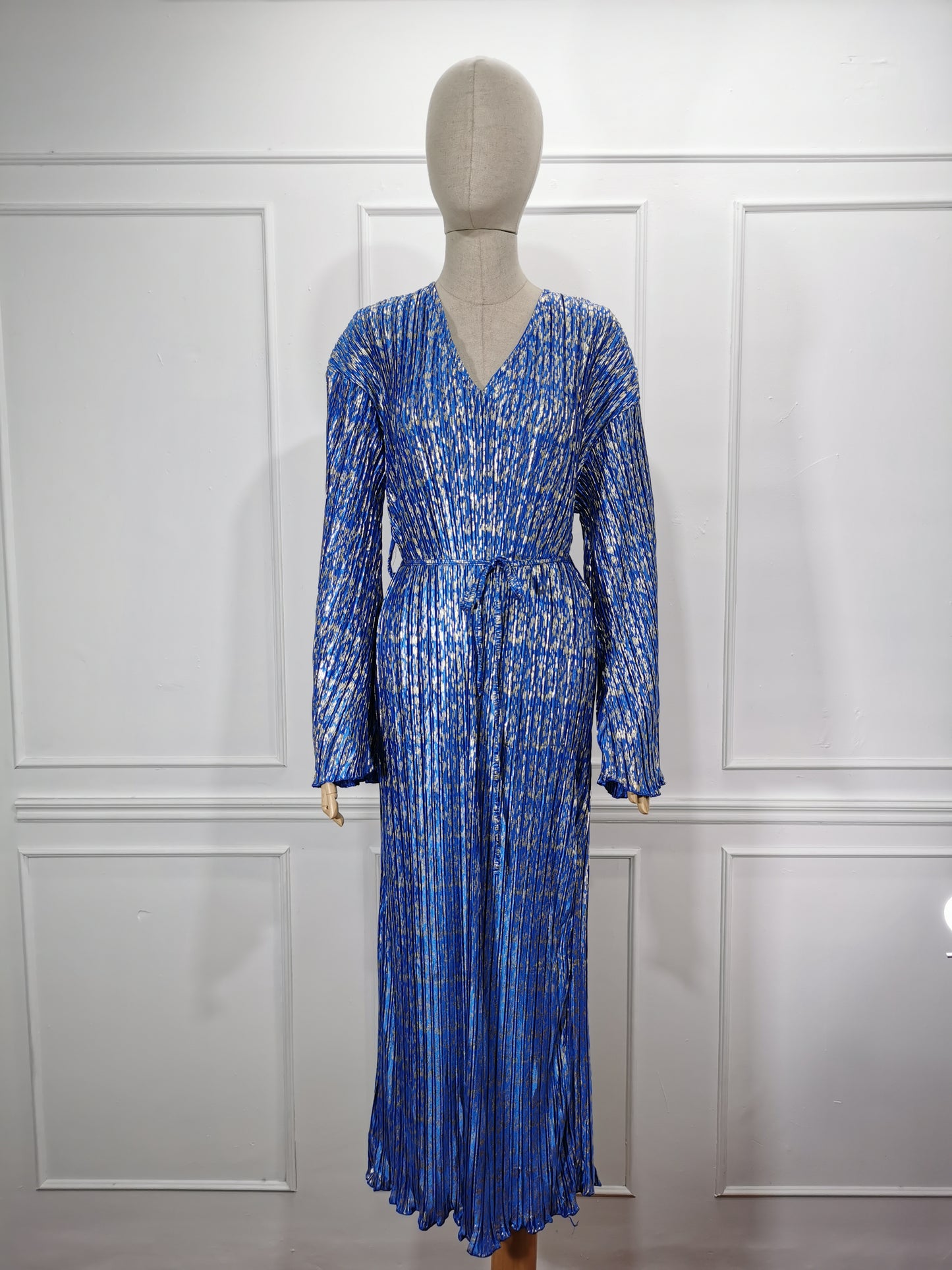 Vestido CS Plisado Dorado