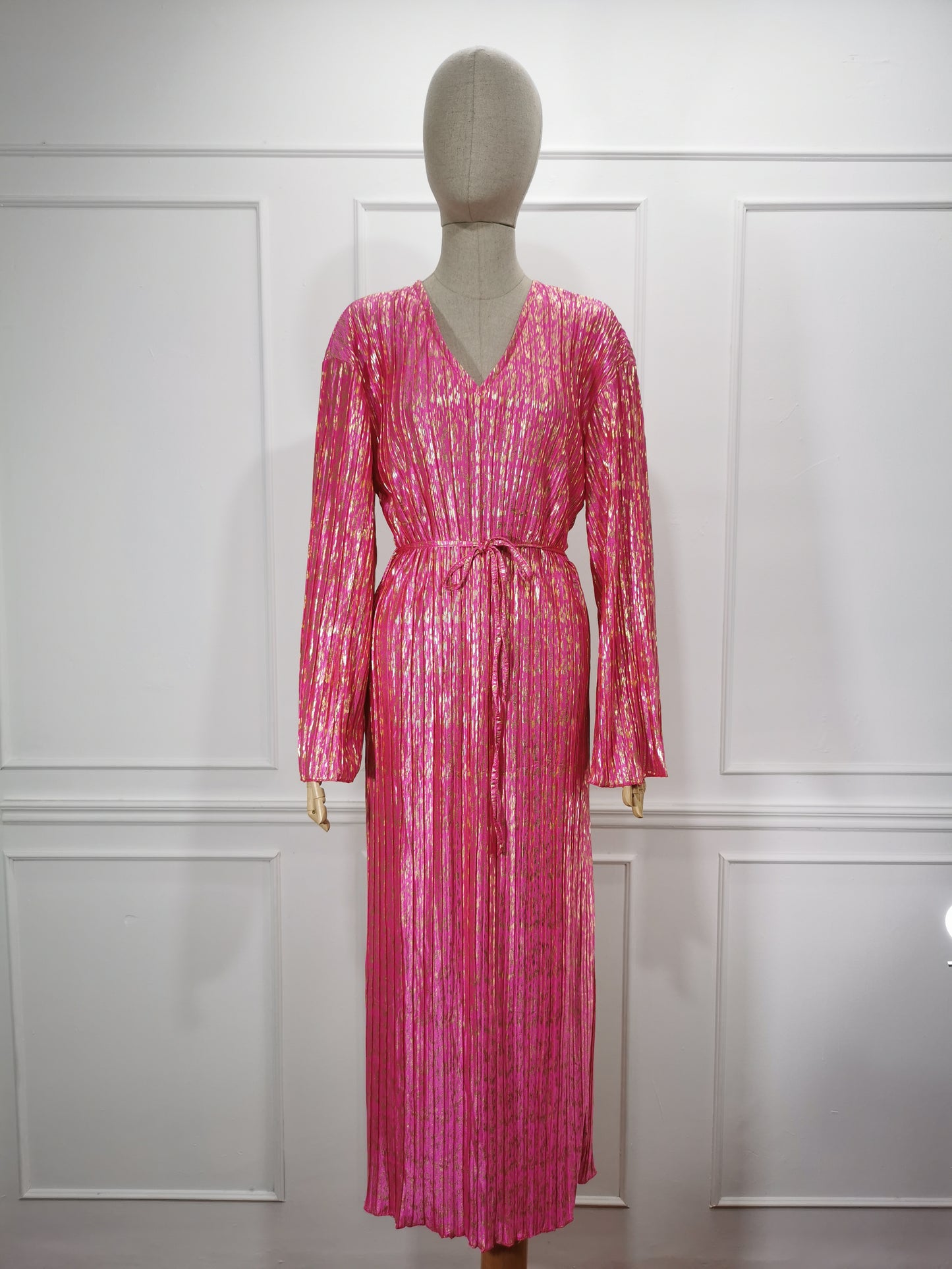 Vestido CS Plisado Dorado