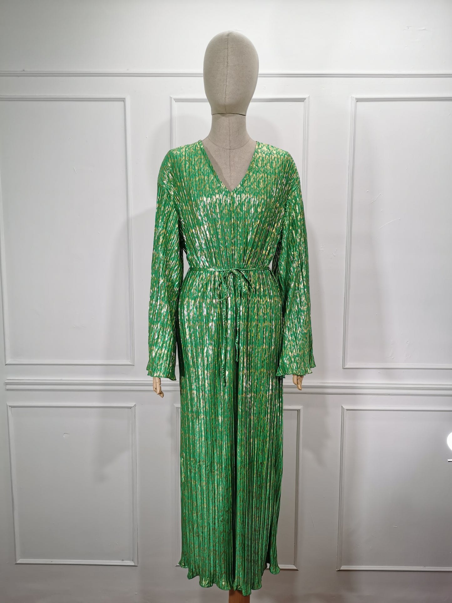 Vestido CS Plisado Dorado