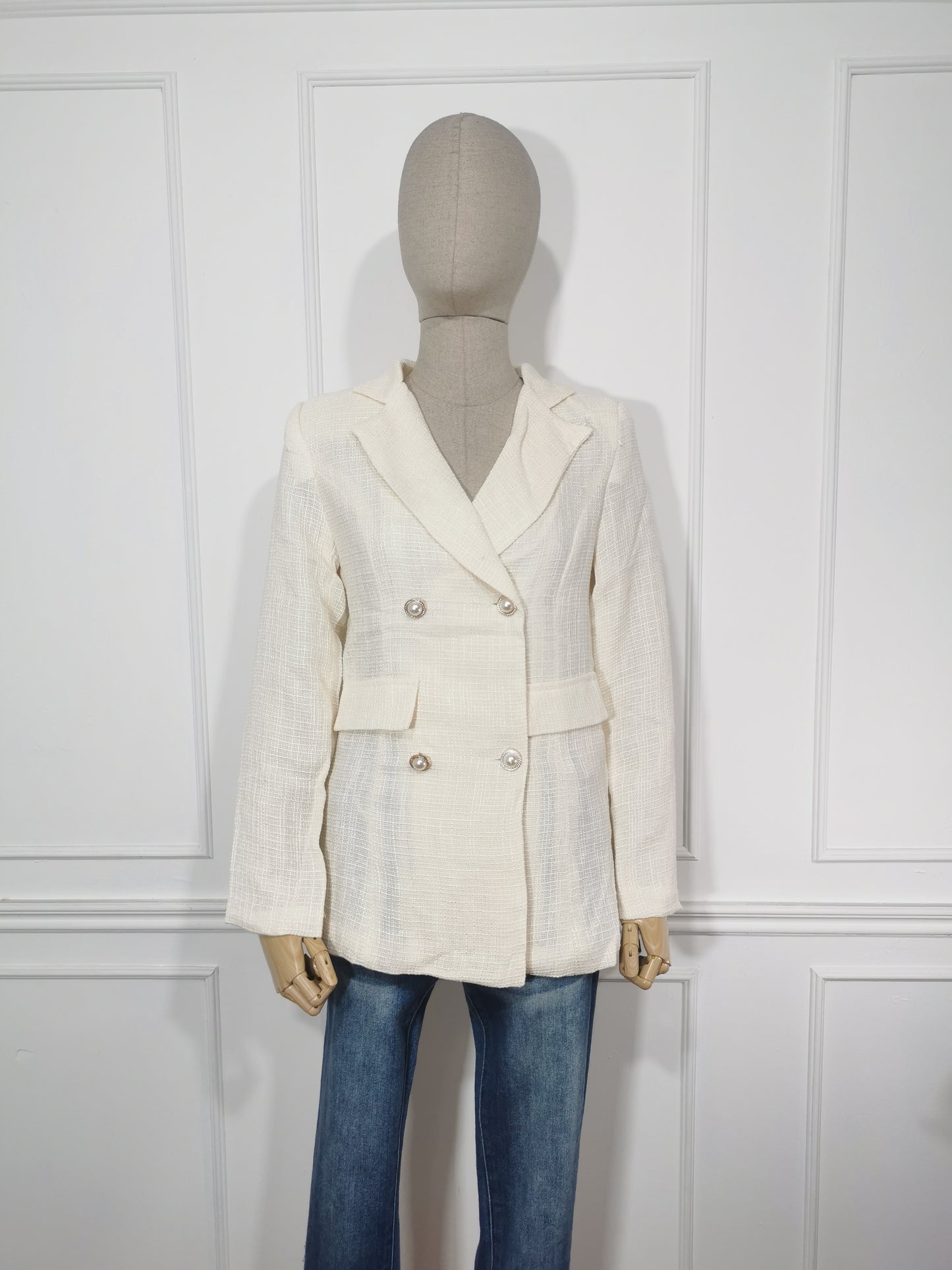 Blazer Botón Perla