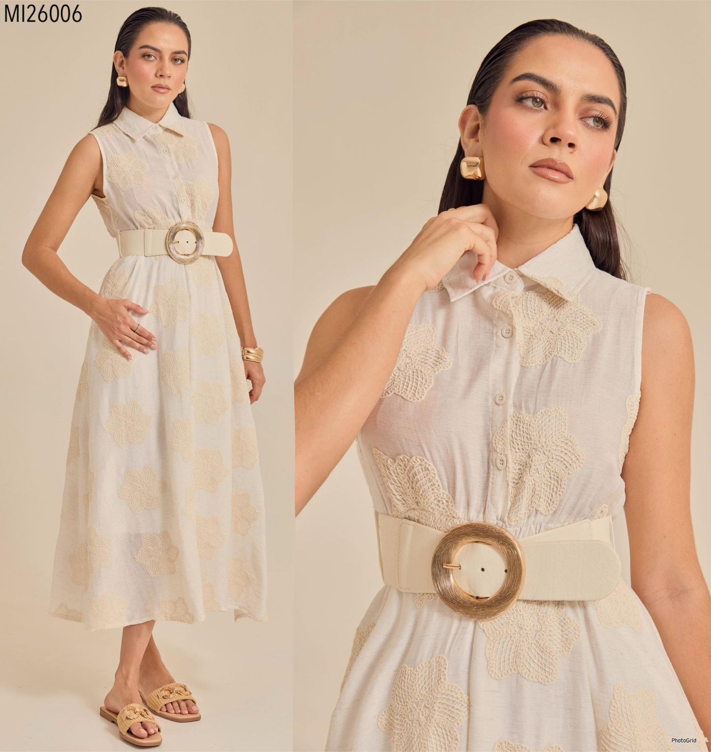 Vestido CS Tejido cinturón yute