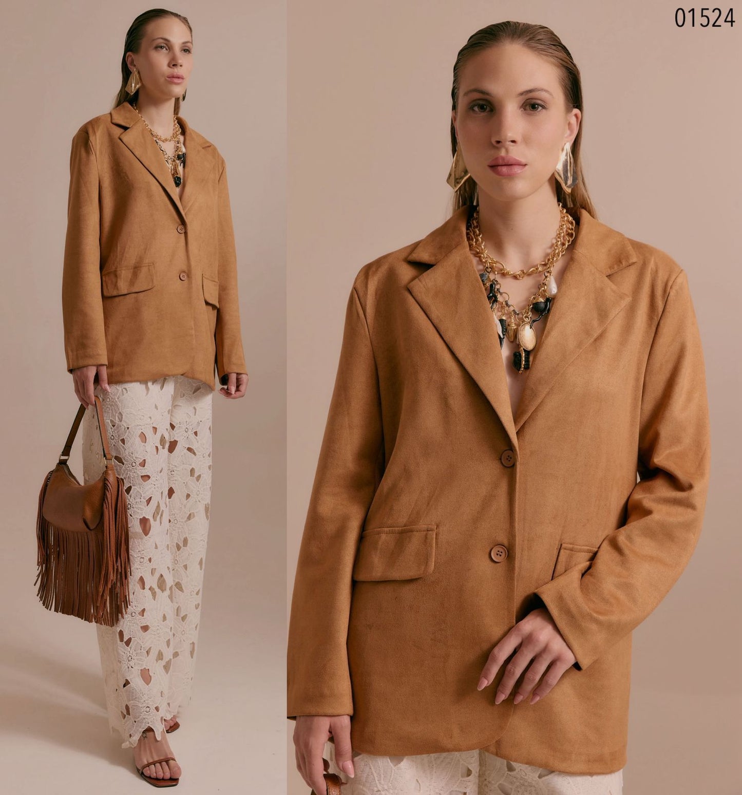 Blazer tipo gamuza
