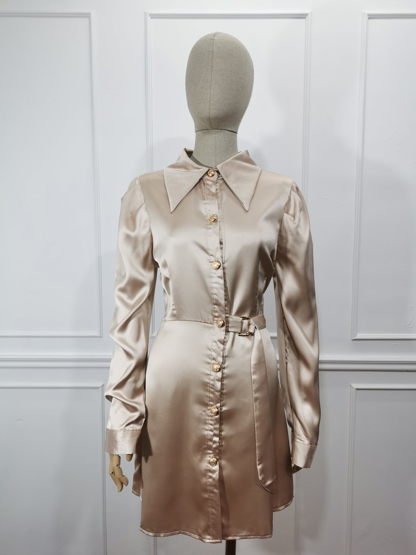 Vestido Cs Satin Botones
