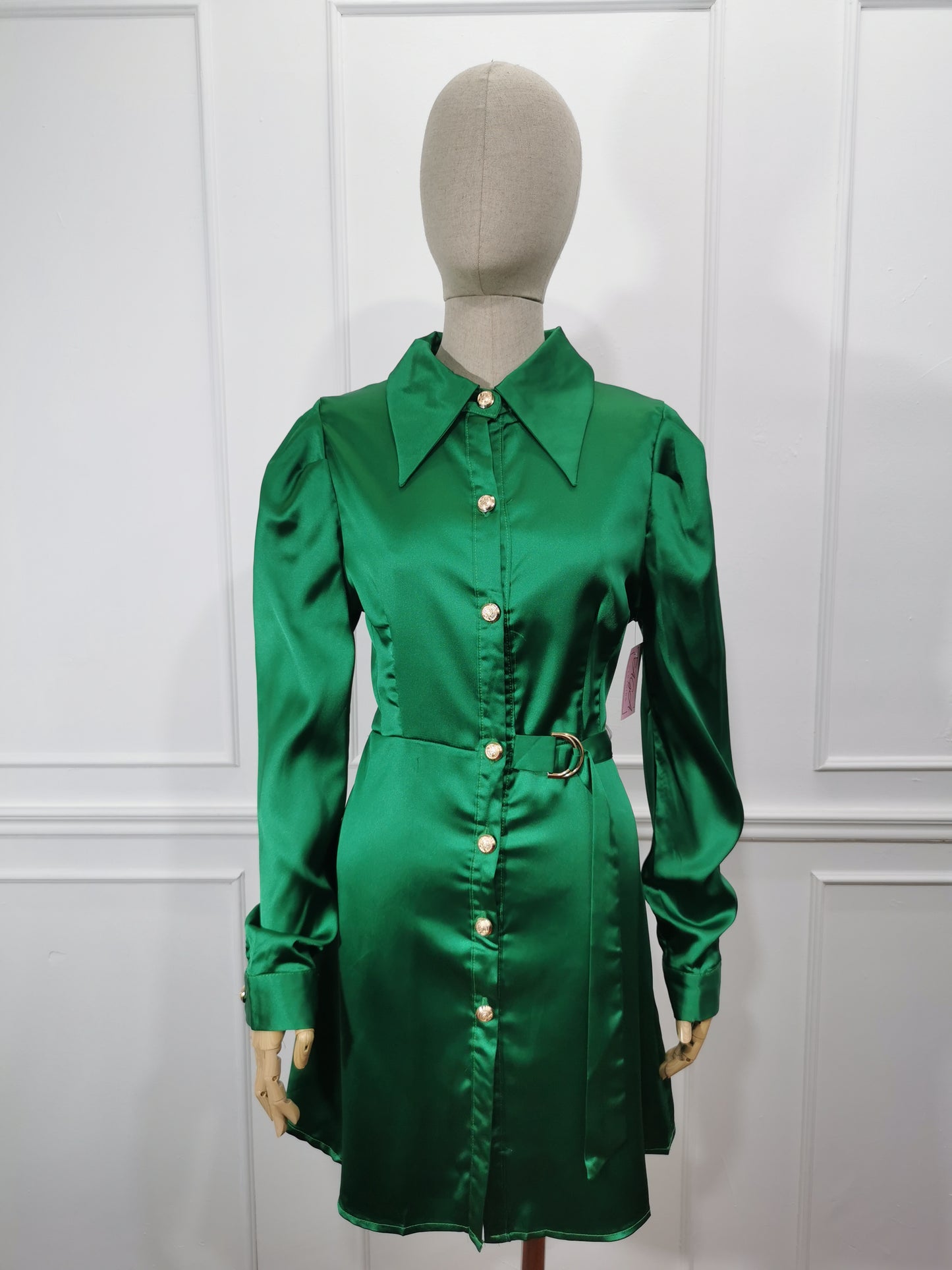 Vestido Cs Satin Botones