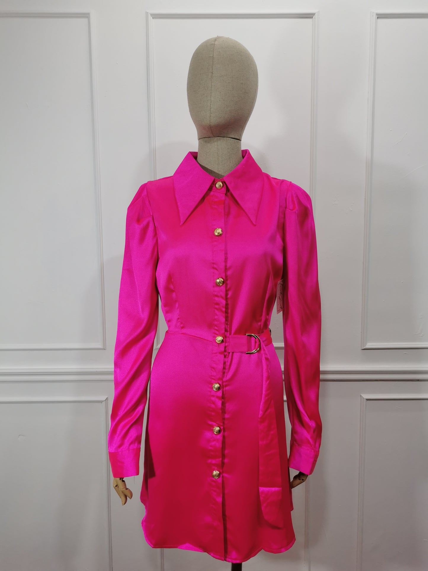 Vestido Cs Satin Botones