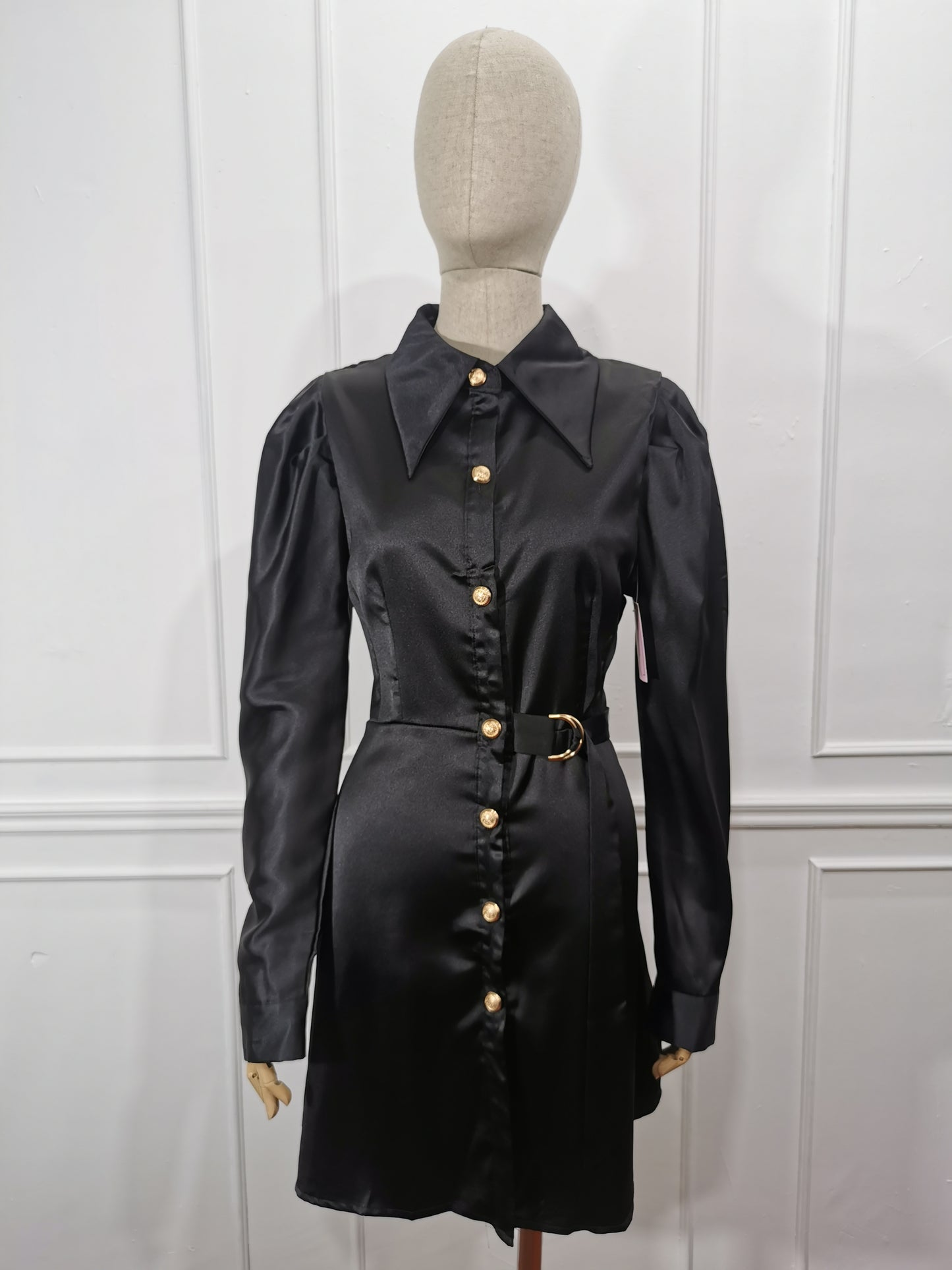 Vestido Cs Satin Botones