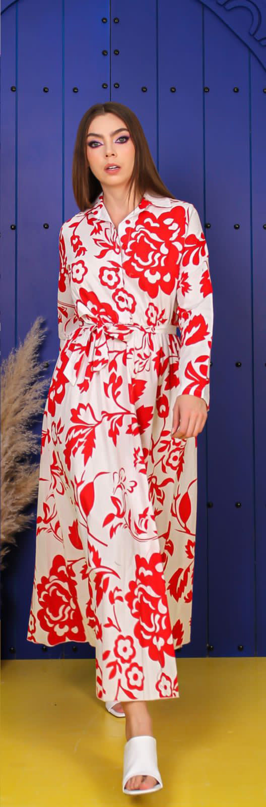 Vestido CS Camisero 3/4 Flor