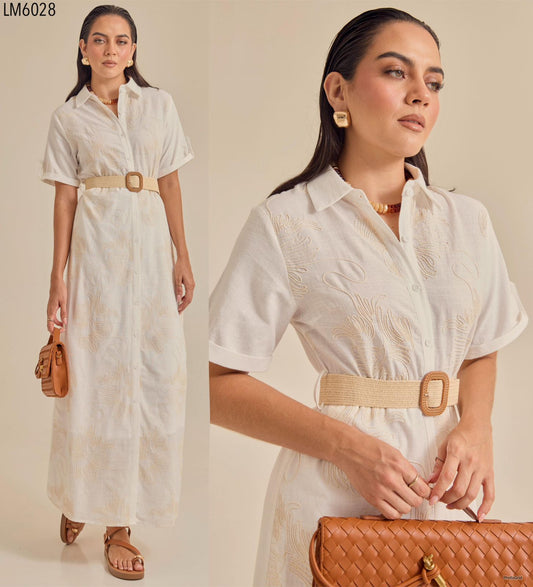 Vestido CS Tejido cinturón yute
