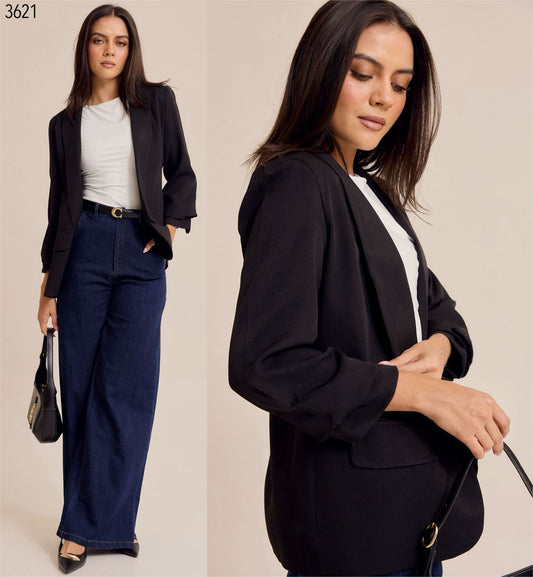 Blazer manga 3/4 corrugada