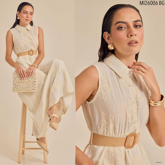Vestido CS Tejido cinturón yute