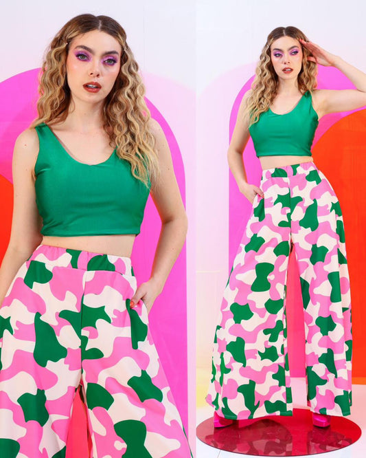 Pantalon Estampado Campana